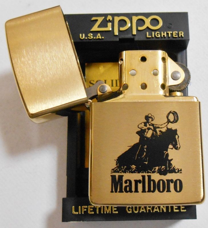 ☆マールボロ！Marlboro １９９２年 カーボーイ Solid Brass Ｚｉｐｐｏ！新品 - ジッポーパーク Zippopark