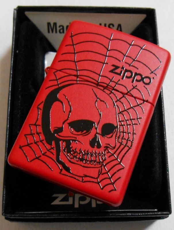 画像: ★SKULL & SPIDER NEST！スカル＆蜘蛛の巣 RED  ２０１５年 USA ZIPPO！新品