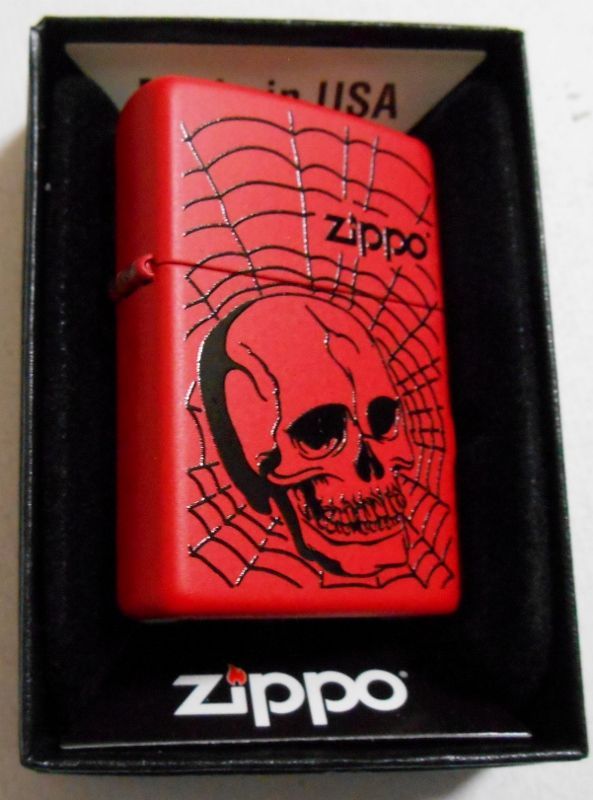 画像: ★SKULL & SPIDER NEST！スカル＆蜘蛛の巣 RED  ２０１５年 USA ZIPPO！新品