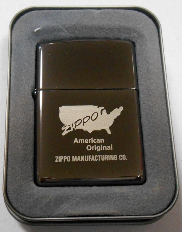 画像: ★アメリカ合衆国デザイン！渋い・・ブラックアイス ２００１年 ZIPPO！新品