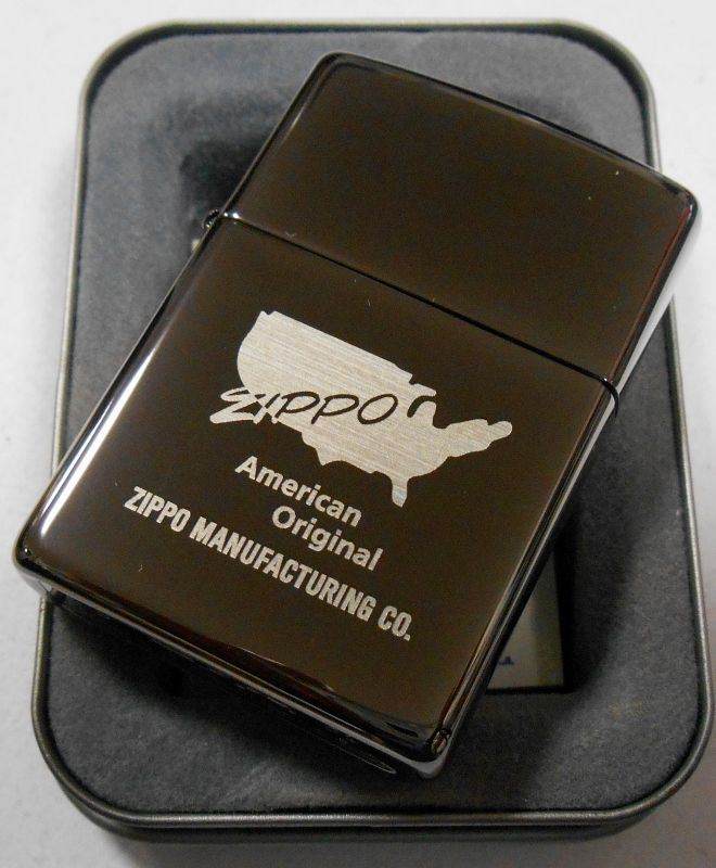 画像: ★アメリカ合衆国デザイン！渋い・・ブラックアイス ２００１年 ZIPPO！新品