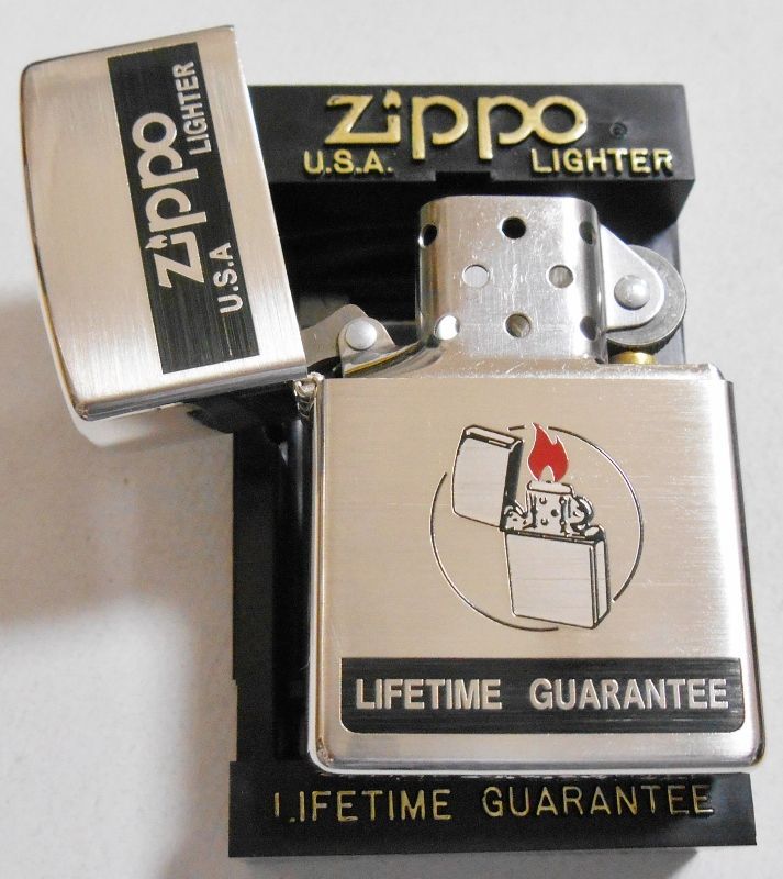 画像: ☆LIFETIME GUARANTEE 黒ＢＯＸデザイン １９９８年９月 銀加工ＺＩＰＰＯ！新品