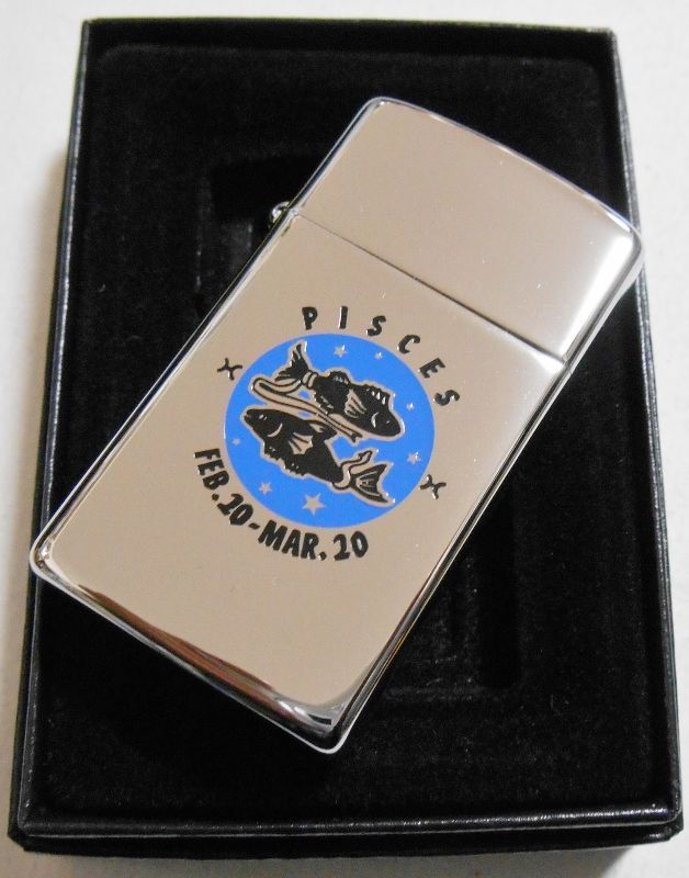 画像: ☆ZODIAC！スリム １２星座 うお座 PISCES 限定１００個 ２００２年 ZIPPO！新品