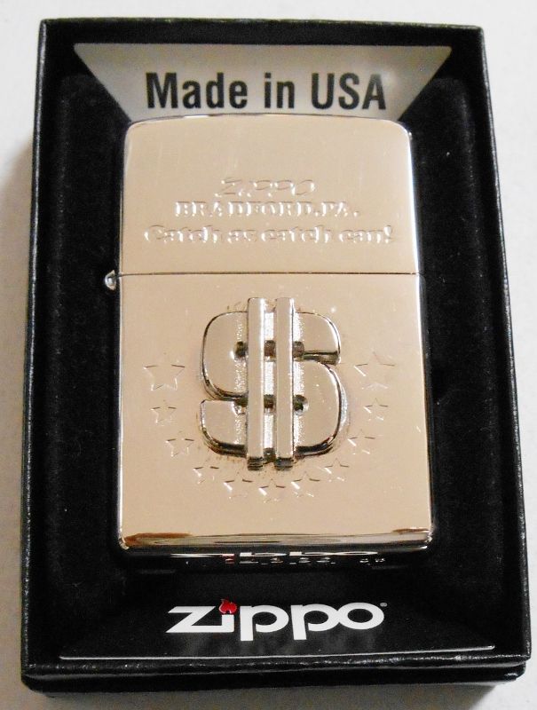 画像: ＄ミリオンダラー！＄メタルエンブレム！ 限定 プラチナ加工 ２００３年９月 ZIPPO！未使用品A