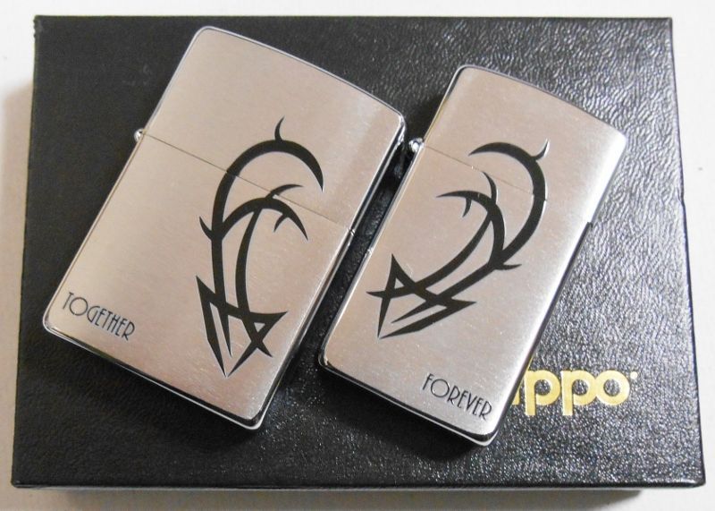 画像: ２個セット！ラブラブ ペア・ジッポー！ハートデザイン USA ZIPPO！新品