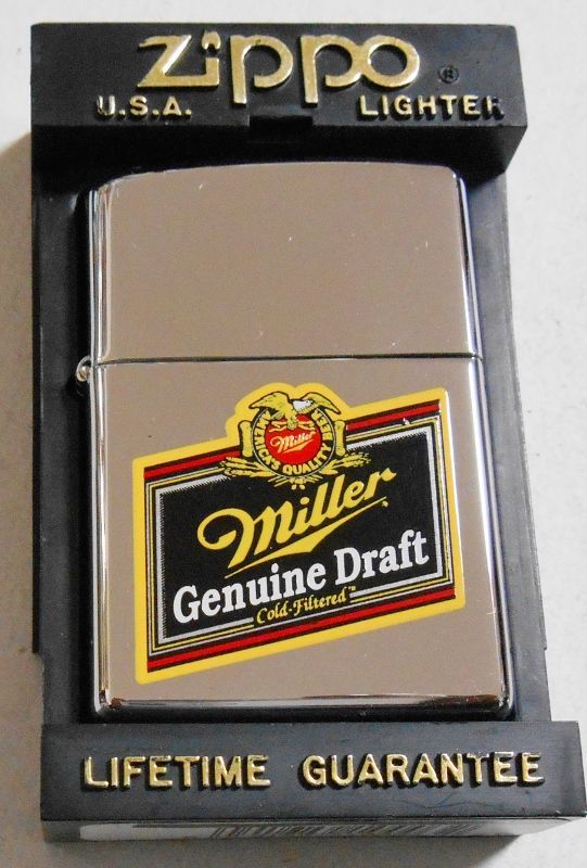 ☆MILLER BEER！ミラービール １９９８年 Miller Genuine Draft Zippo 
