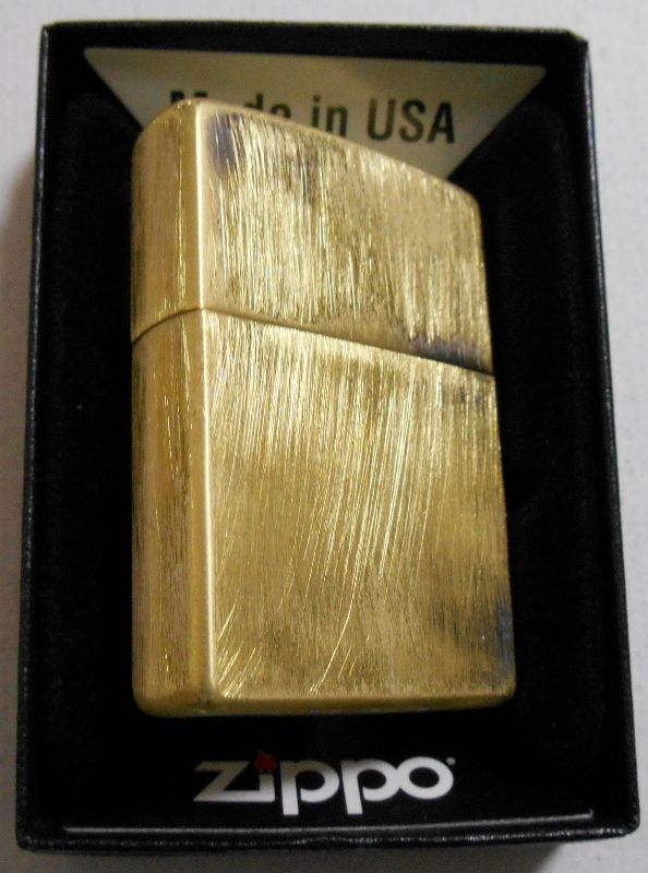 画像: 渋い！VINTAGE風 USED加工 ゴールド系 ２０１５年 ZIPPO！新品