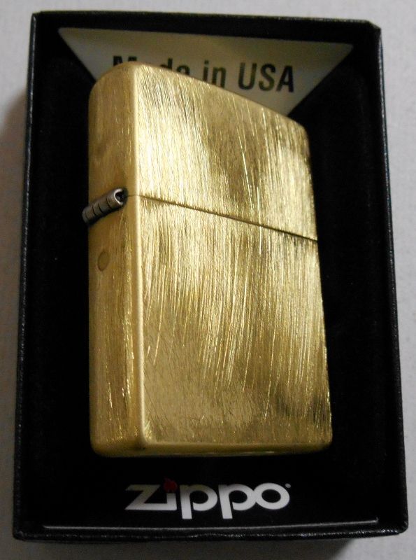 画像: 渋い！VINTAGE風 USED加工 ゴールド系 ２０１５年 ZIPPO！新品