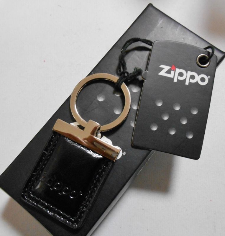 画像: 米国ZIPPO社 ジッポー革製 キーホルダー！ブラックレザー！ 新品B