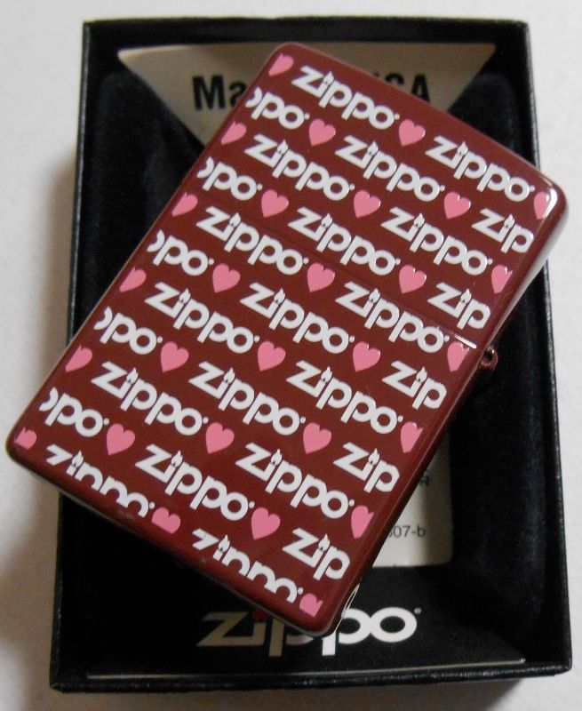 画像: ♡バレンタインDAY！両面 ハート＆ZIPPOロゴ チョコ色 ２００９年７月 ZIPPO！未使用品