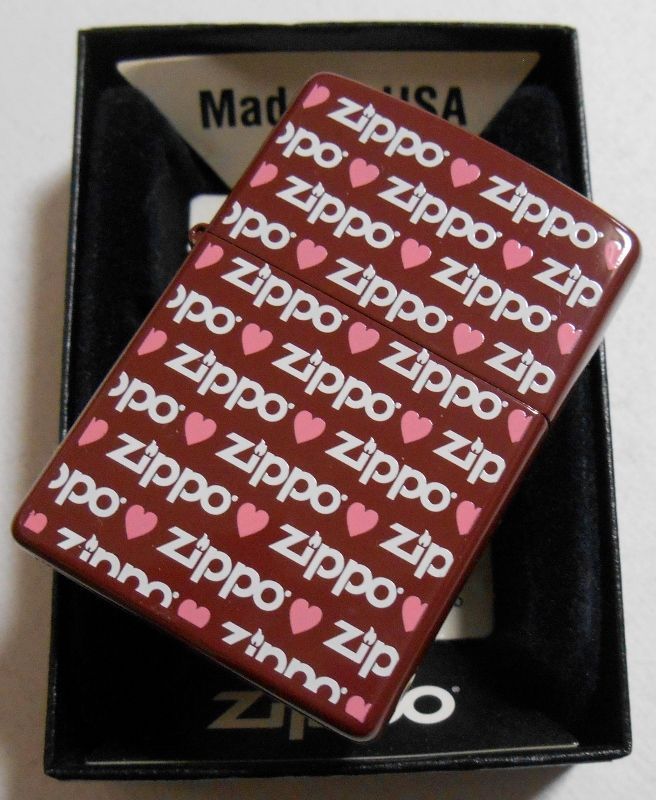 画像: ♡バレンタインDAY！両面 ハート＆ZIPPOロゴ チョコ色 ２００９年７月 ZIPPO！未使用品