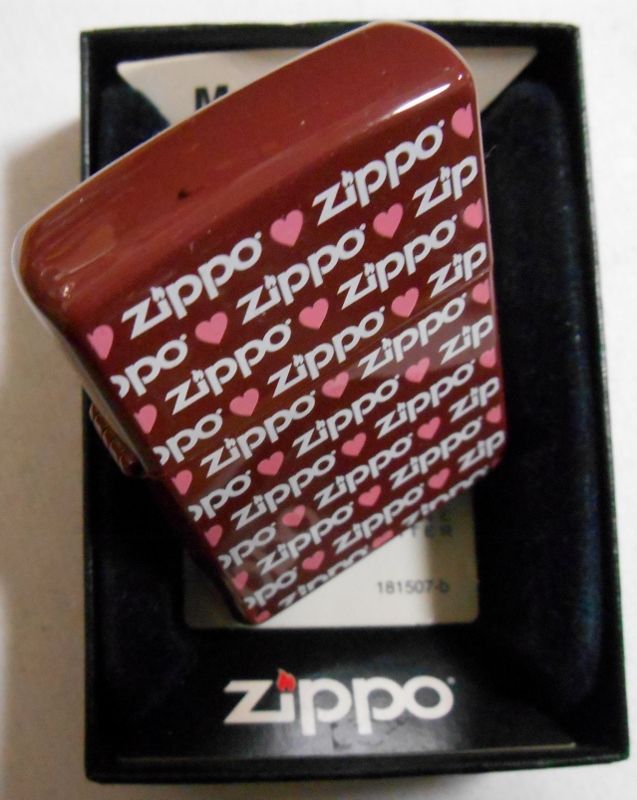 画像: ♡バレンタインDAY！両面 ハート＆ZIPPOロゴ チョコ色 ２００９年７月 ZIPPO！未使用品