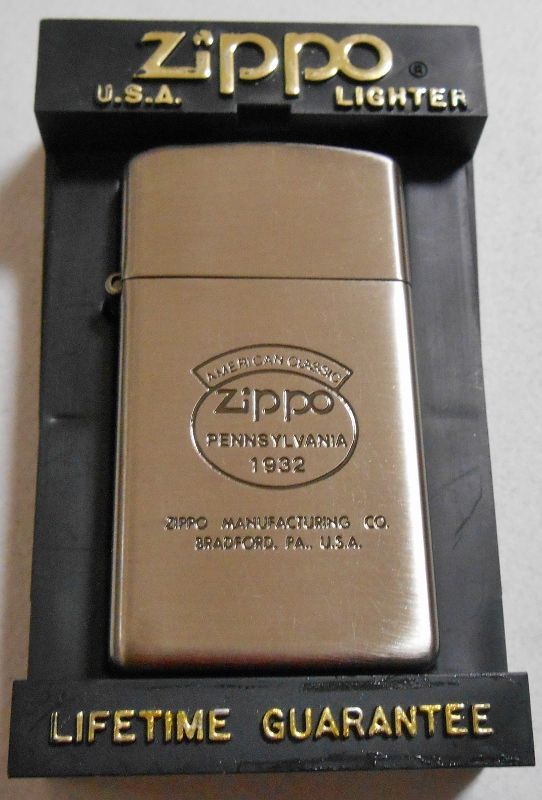 画像1: ☆１９９７年２月（B）スリム！二ッケル古美 AMRICAN CLASSIC SLIM ZIPPO！新品