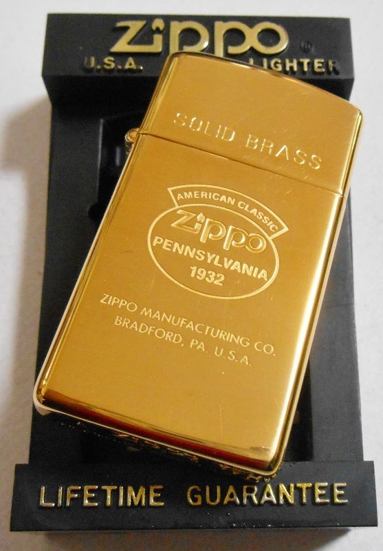 画像: ☆１９９７年１月（A）スリム！真鍮無垢ケース AMRICAN CLASSIC SLIM ZIPPO！新品