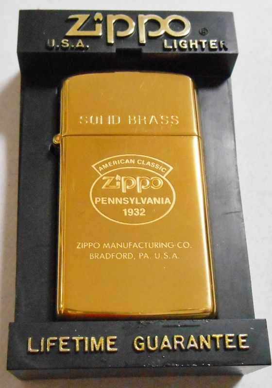 画像1: ☆１９９７年１月（A）スリム！真鍮無垢ケース AMRICAN CLASSIC SLIM ZIPPO！新品