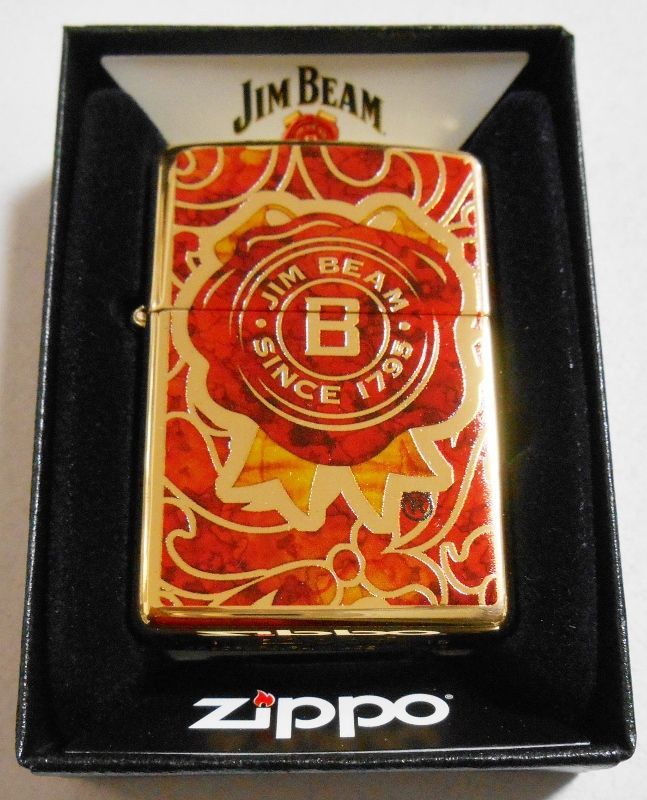 画像: ☆ジム・ビーム！JIM BEAM 真鍮ケース SOLID BRASS ２０１６年 USA ＺＩＰＰＯ！新品