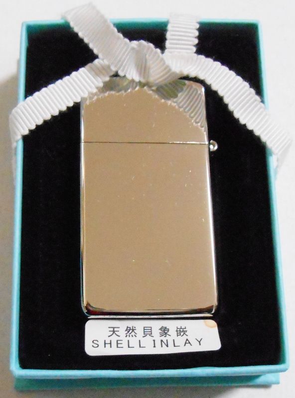 画像: ☆豪華スリム！天然貝象嵌 PINK SHELL INLAY ブリリアント  ２００５年 ZIPPO！新品