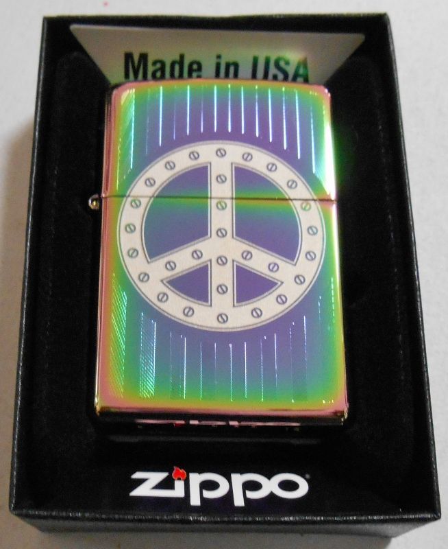 画像1: ☆PEACE！色鮮やかな・・虹色スペクトラム ２０１７年モデル ZIPPO！新品