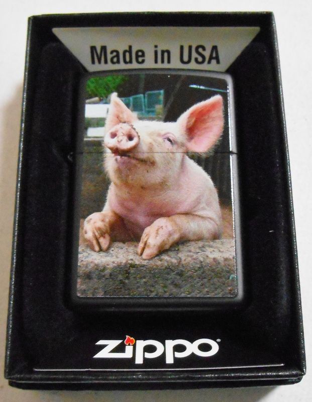 可愛い ブタ Zippo社 ２０１７年モデル 豚 Black Zippo 新品 ジッポーパーク Zippopark