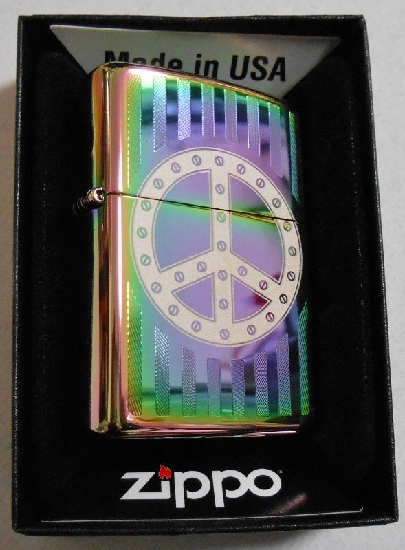 画像: ☆PEACE！色鮮やかな・・虹色スペクトラム ２０１７年モデル ZIPPO！新品