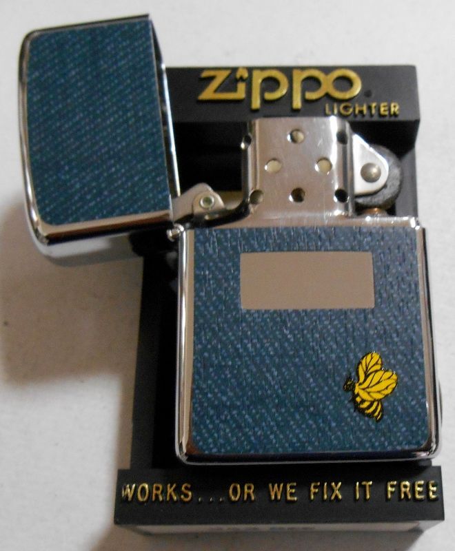 画像: ☆１９８１年 名品！両面デニム・ルック 蜂デザイン VINTAGE ZIPPO！新品