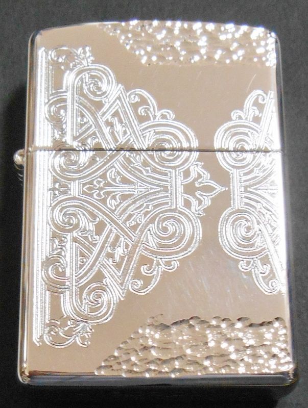 画像1: ☆豪華！繊細な・・ダイヤ彫り 両面デザイン 銀加工 ２００５年 アクリルケース入り ZIPPO！新品A