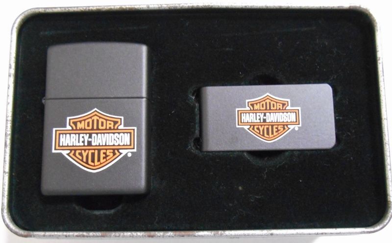 画像: ★USA限定セット！HARLEY-DAVIDSON ２０００年 マネークリップ付 BLACK  ZIPPO！新品