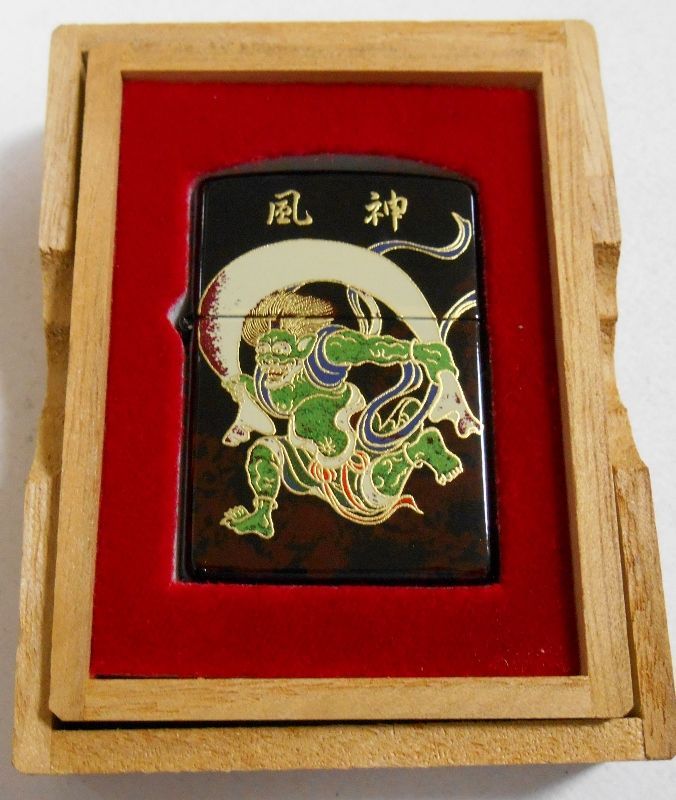 画像: ☆風神！伝統工芸 本金蒔絵 漆塗り 桐箱入り １９９８年 ＺＩＰＰＯ！新品