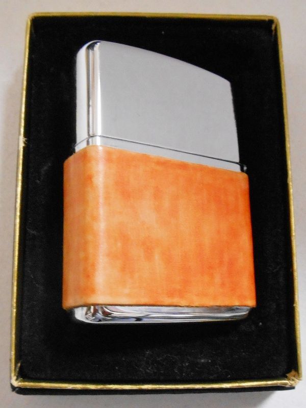 画像: ☆ラッキーメタル！ブラウンレザー革巻き １９９５年１１月製 ZIPPO！未使用品A