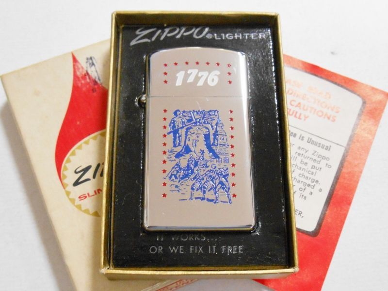 画像: ☆１９７５年 VINTAGE １７７６ アメリカ合衆国建国２００年 Slim Zippo！未使用品