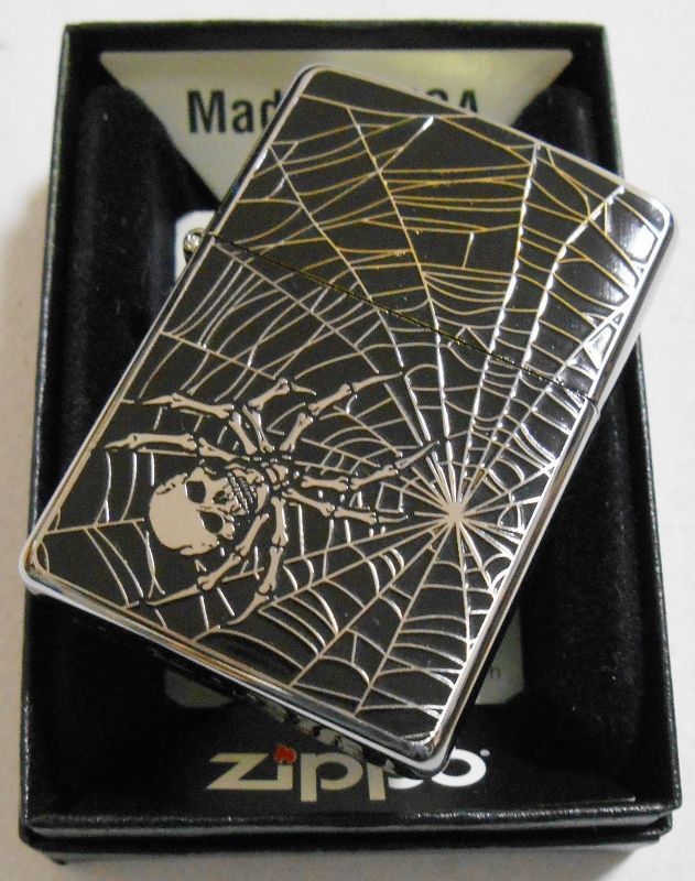 画像: ★ SKULL SPIDER！どくろスパイダー Direct Etching ２０１４年 ＃２００ ZIPPO！新品