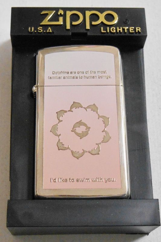 画像: ☆イルカ！スリム ＤＯＬＰＨＩＮ １９９９年 ピンク系 銀加工 SLIM ＺＩＰＰＯ！新品