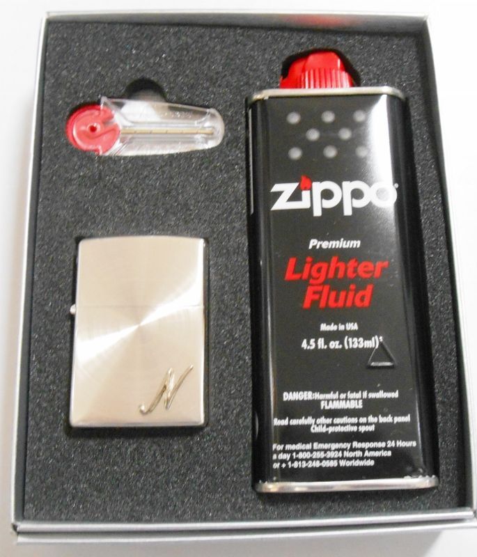 画像: 💛イニシャル・・N　両面スピンデザイン！GIFT BOX付！銀加工 ZIPPO！新品