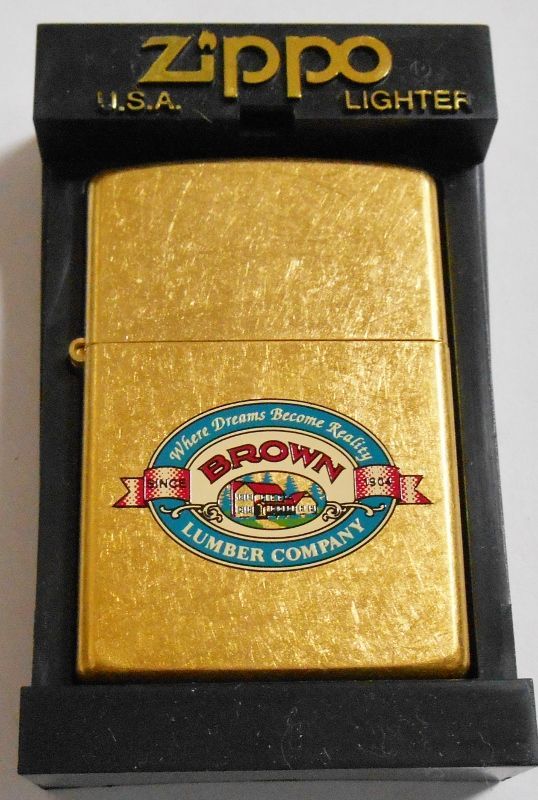 画像: ★BROWN 住宅会社 USA企業物 ２００1年１月  ゴールドカラー USA  ZIPPO！新品