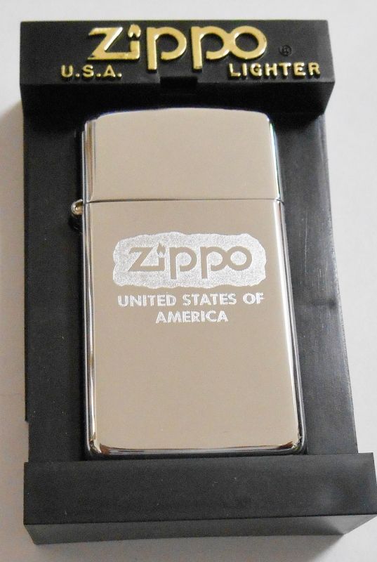 画像: スリム ２００４年 ZIPPOロゴ ＃１６１０ 鏡面 SLIM ZIPPO！新品B