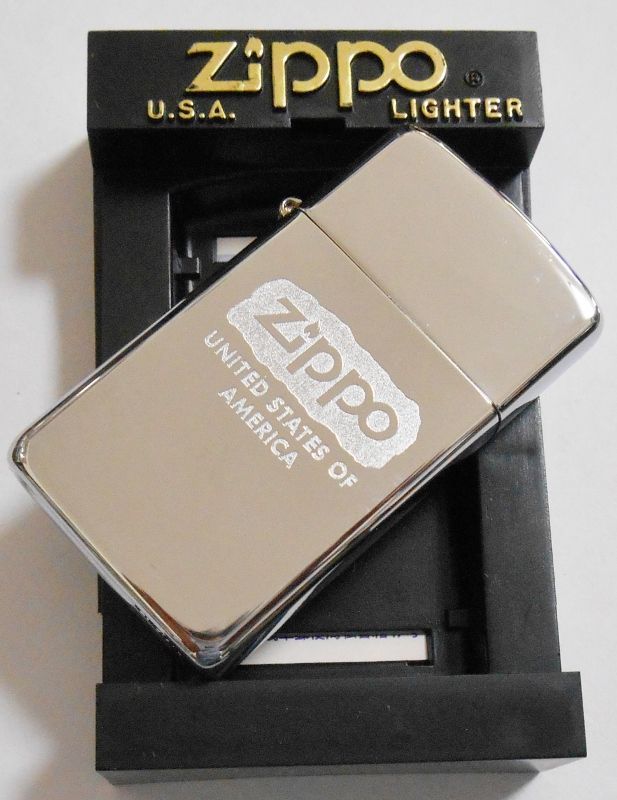 画像: スリム ２００４年 ZIPPOロゴ ＃１６１０ 鏡面 SLIM ZIPPO！新品B