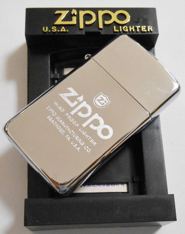 画像: スリム ２００４年 ZIPPOロゴ ＃１６１０ 鏡面 SLIM ZIPPO！新品A