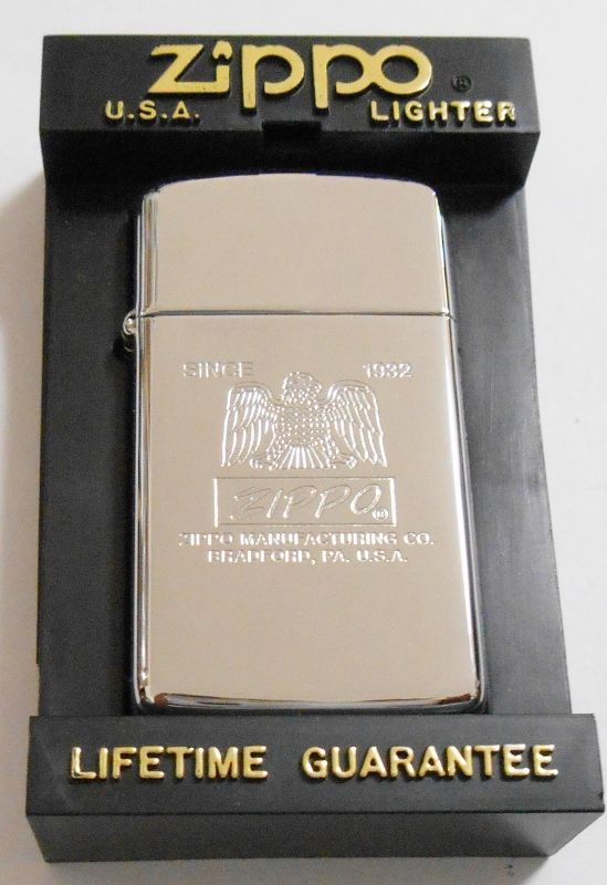 画像1: スリム ２０００年 鷲 イーグル ＃１６１０ 鏡面 SLIM ZIPPO！新品