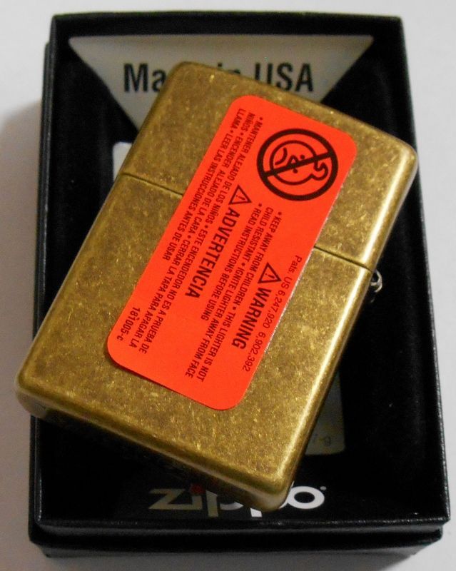 画像: ☆渋い色合いの・・アンティ―ク・ブラス！２０２１年３月 USA Antique Brass  フラットボトム  Zippo！新品