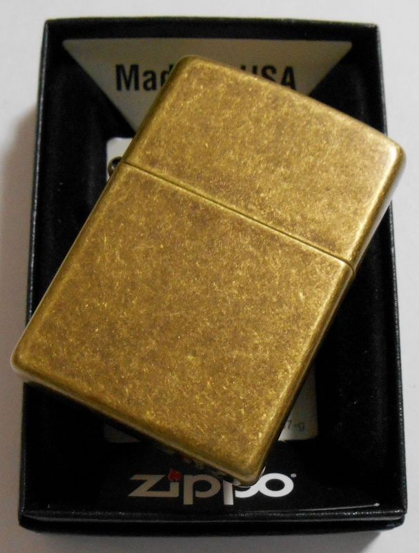 画像: ☆渋い色合いの・・アンティ―ク・ブラス！２０２１年３月 USA Antique Brass  フラットボトム  Zippo！新品