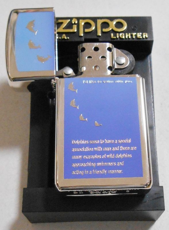 画像: ☆イルカ！スリム ＤＯＬＰＨＩＮ ７頭 ２００３年 ブルー系 銀加工 SLIM ＺＩＰＰＯ！新品