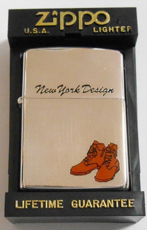 ☆１９９７年７月 NEW YORK DESIGN 革靴 SHOES 銀加工 ZIPPO！未使用品