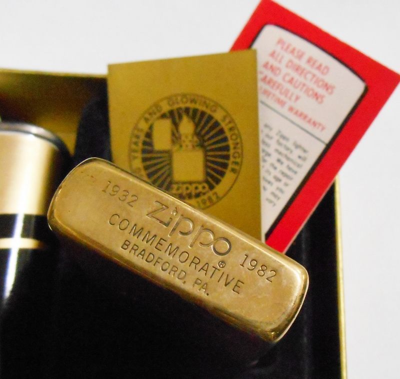 画像: ☆１９８２年 ZIPPO社創業５０周年記念 コメモラディブ BRASS ZIPPO！未使用品