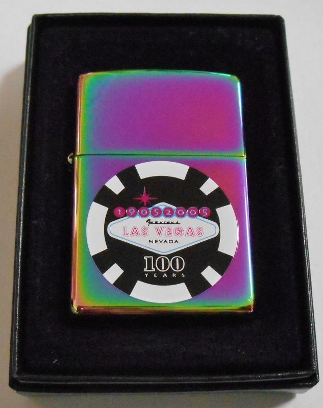 画像1: ☆ LAS VEGAS！ラスベガス誕生１００周年 ２００５年 虹色スペクトラム USA ZIPPO！新品