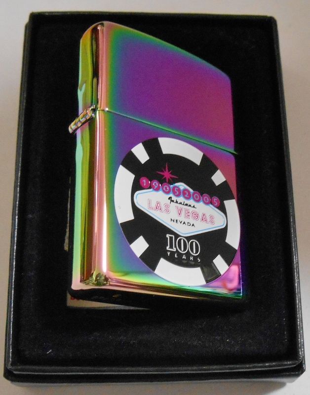 画像: ☆ LAS VEGAS！ラスベガス誕生１００周年 ２００５年 虹色スペクトラム USA ZIPPO！新品