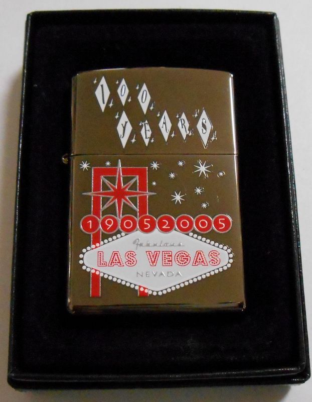 画像: ☆ LAS VEGAS！ラスベガス誕生１００周年 ２００５年 ブラックアイス USA ZIPPO！新品