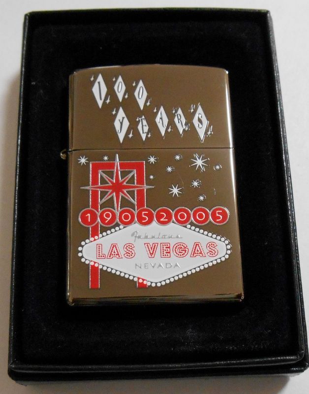 画像1: ☆ LAS VEGAS！ラスベガス誕生１００周年 ２００５年 ブラックアイス USA ZIPPO！新品