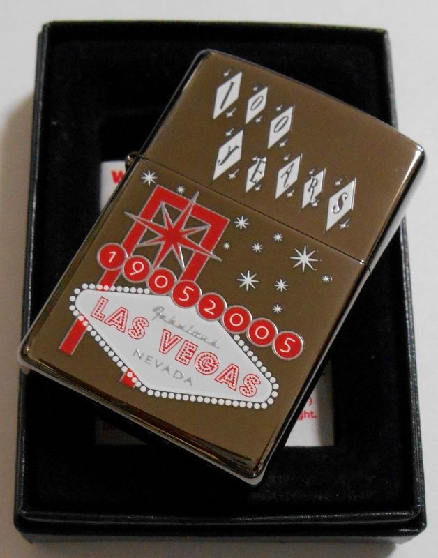 画像: ☆ LAS VEGAS！ラスベガス誕生１００周年 ２００５年 ブラックアイス USA ZIPPO！新品