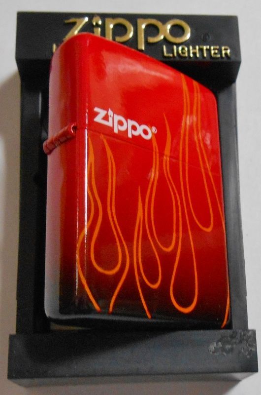 画像: ☆ 炎の三面デザイン！色鮮やかな・・RED & BLACK ２００３年 ZIPPO！新品