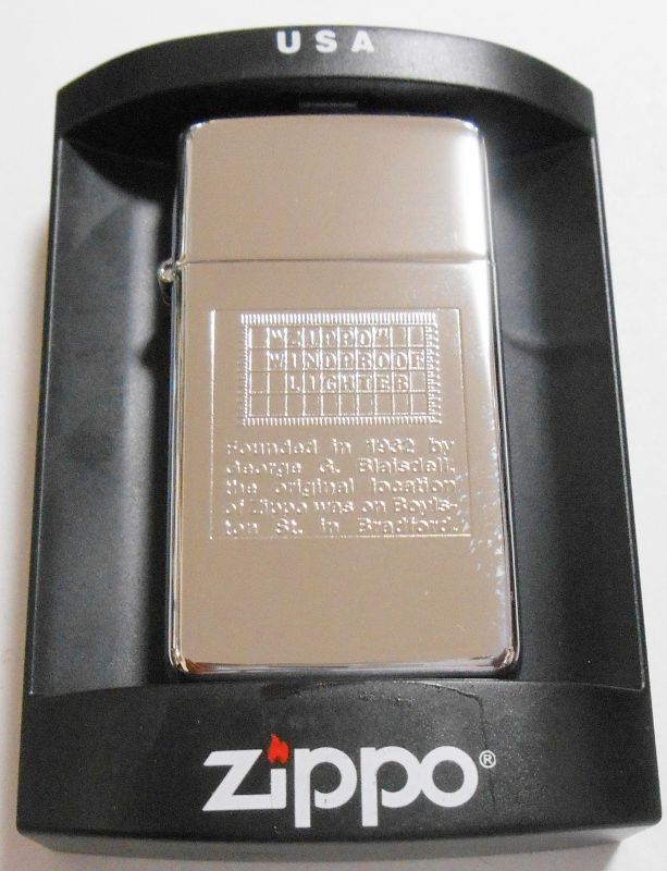 画像1: ☆１９３０年代 ZIPPO社創業時社屋文字デザイン！２００３年 SLIM  ZIPPO！未使用品
